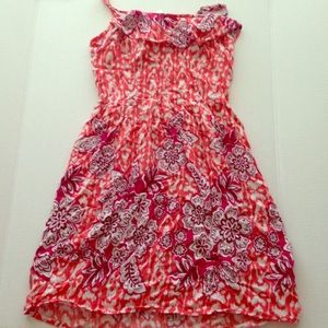 Xhilaration Red and White Flower Pattern Sun Dress